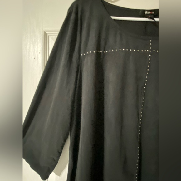 STYLE & CO. Women’s soft Faux suede studded  Black top Size XL.NWOT - Picture 6 of 9